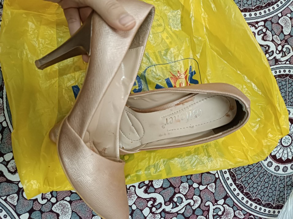 Bej Yılan Desenli Bağcıklı Stiletto - Görsel 2