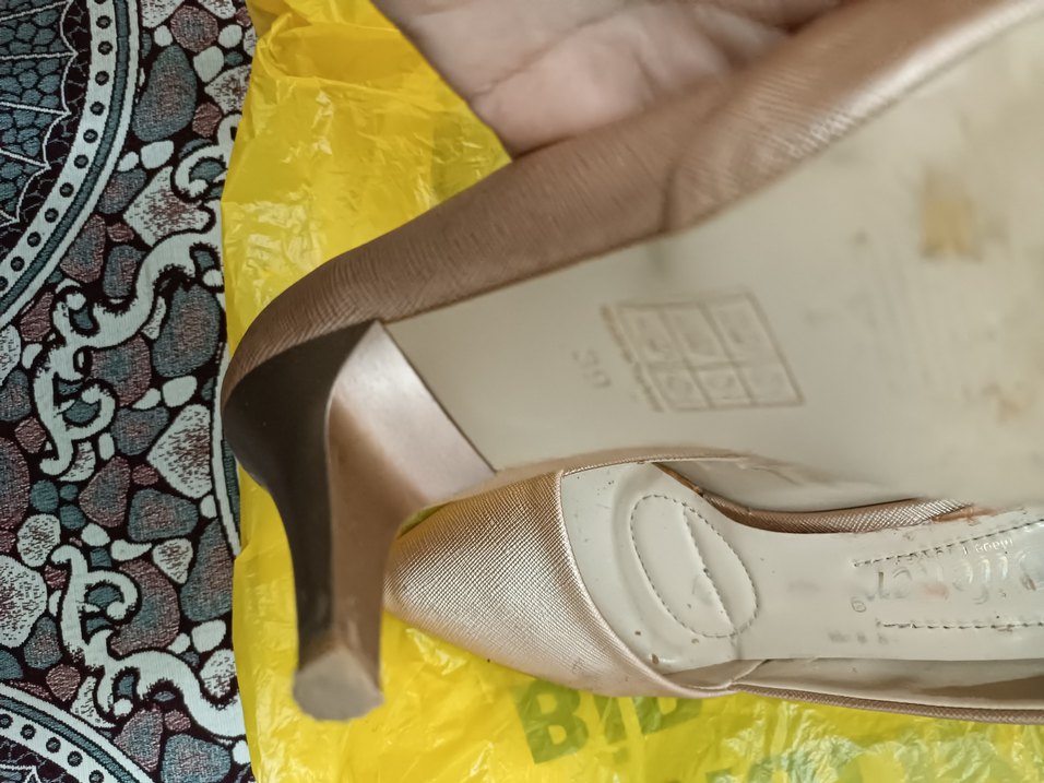 Bej Yılan Desenli Bağcıklı Stiletto - Görsel 5