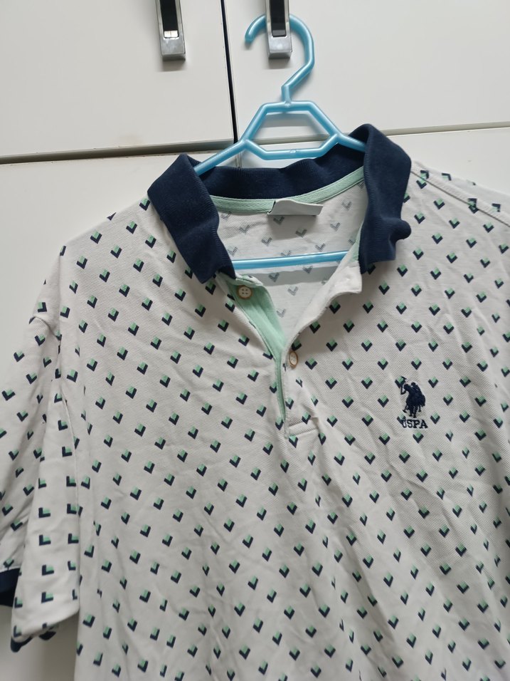 Beyaz Baskılı Erkek Polo Tişört - Görsel 3