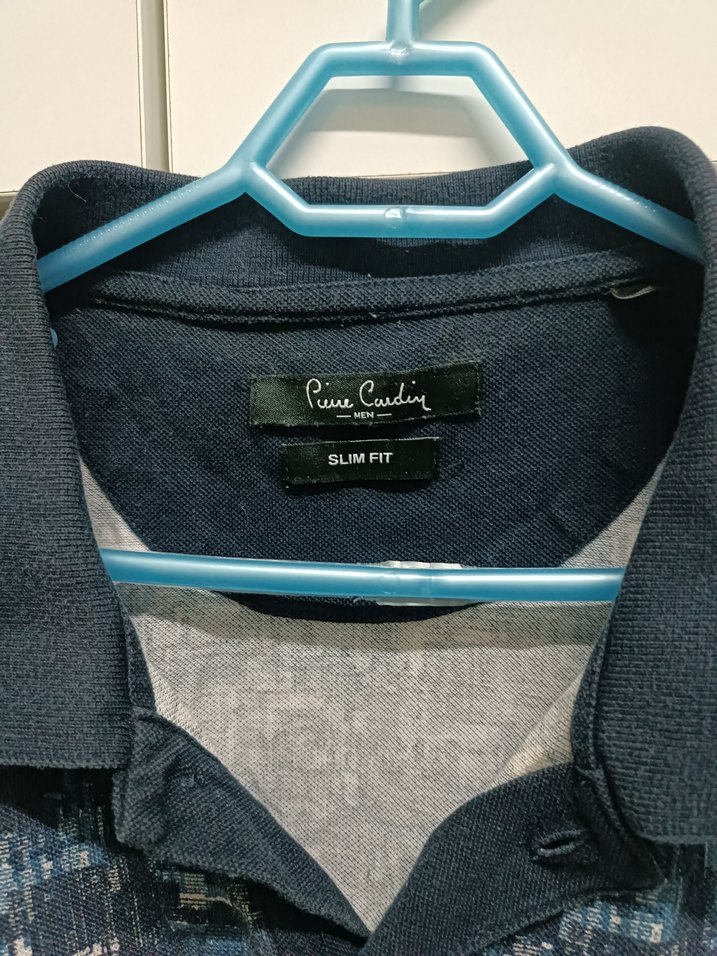 Erkek Lacivert Batik Desenli Kısa Kollu Polo Tişört - Görsel 4