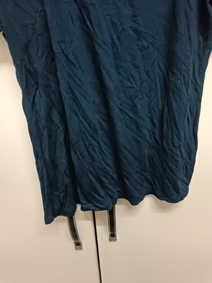 Kısa Kollu Dantelli Lacivert Kadın Bluz - Görsel 4