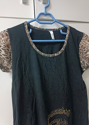 Payetli Siyah Hamile Tişörtü - Görsel 3
