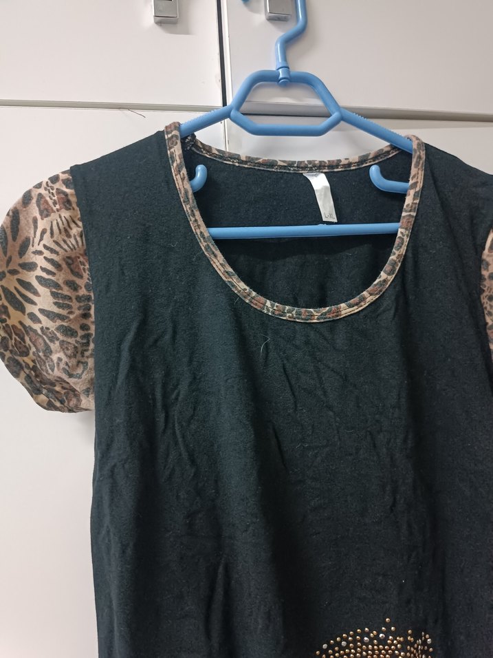 Payetli Siyah Hamile Tişörtü - Görsel 4