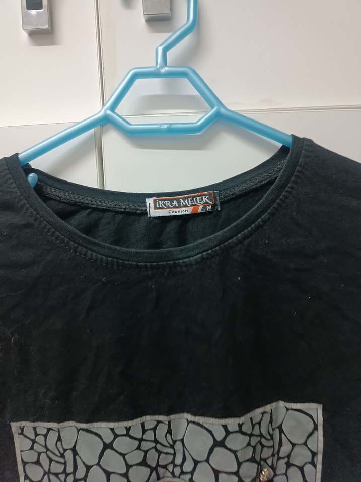 Siyah Baskılı Oversize Erkek Tişört - Görsel 4