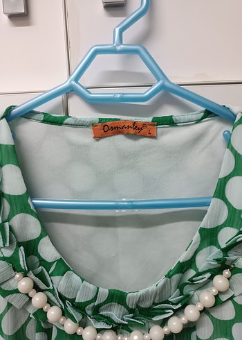 Zincir Detaylı Yeşil Bohem Midi Bluz - Görsel 4