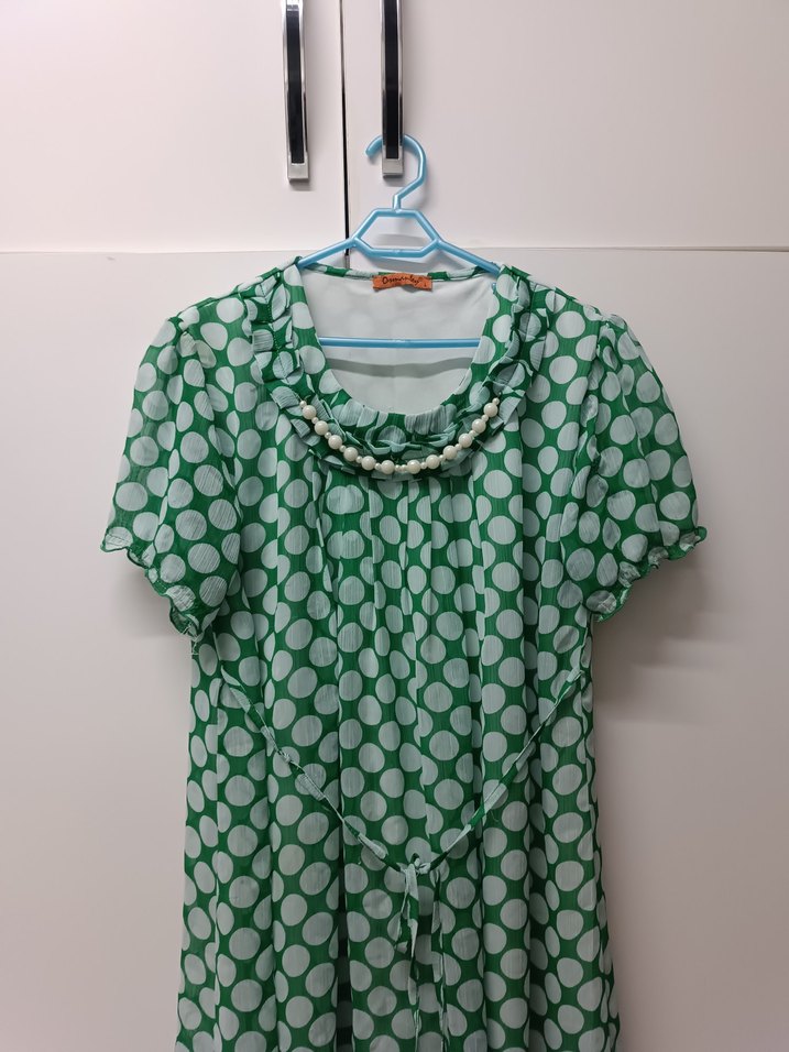 Zincir Detaylı Yeşil Bohem Midi Bluz - Görsel 2