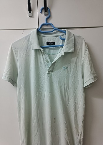 Erkek Beyaz Keten Kısa Kollu Polo Tişört - Görsel 2