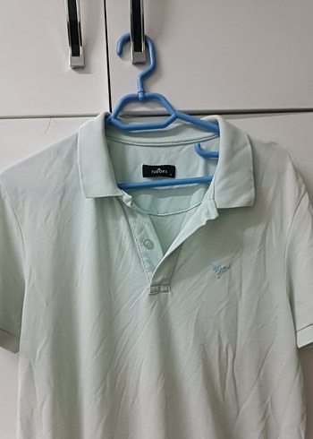 Erkek Beyaz Keten Kısa Kollu Polo Tişört - Görsel 3