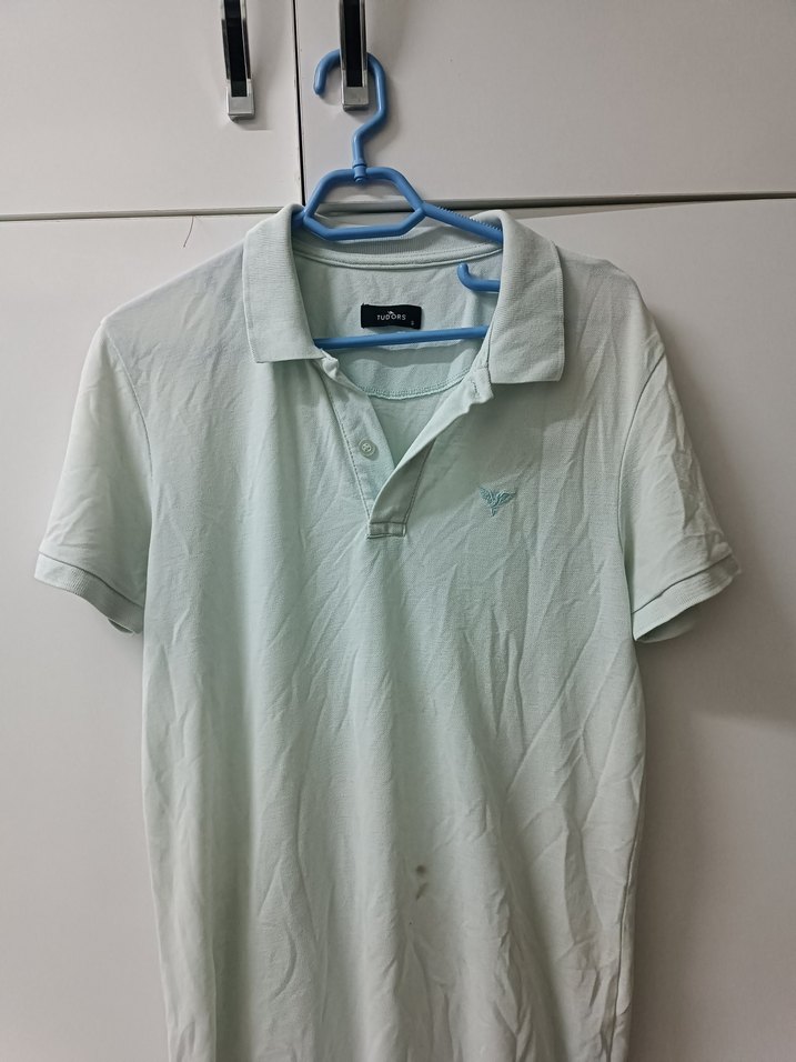 Erkek Beyaz Keten Kısa Kollu Polo Tişört - Görsel 2