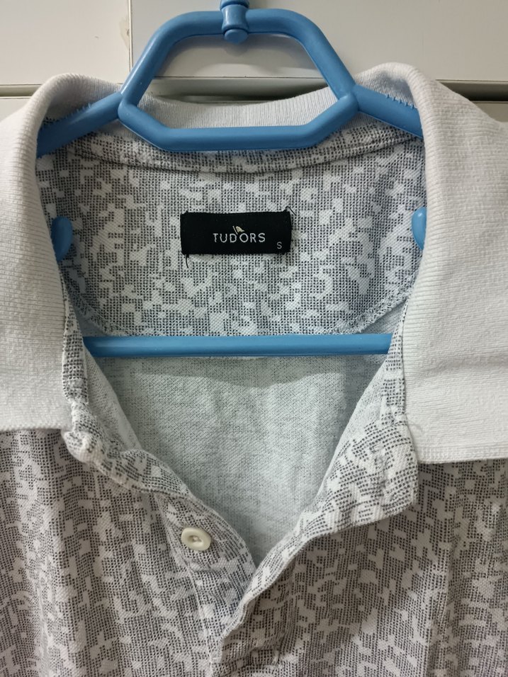 Gri Batik Desenli Kısa Kollu Polo Tişört - Görsel 4