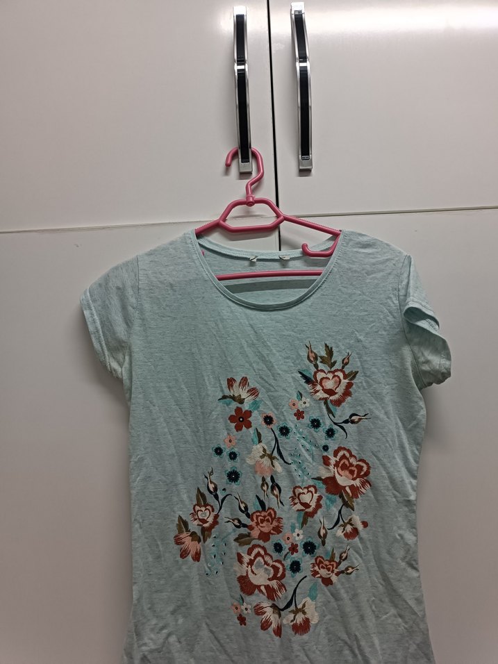 Turkuaz Baskılı Kız Çocuk Tişörtü - Görsel 2