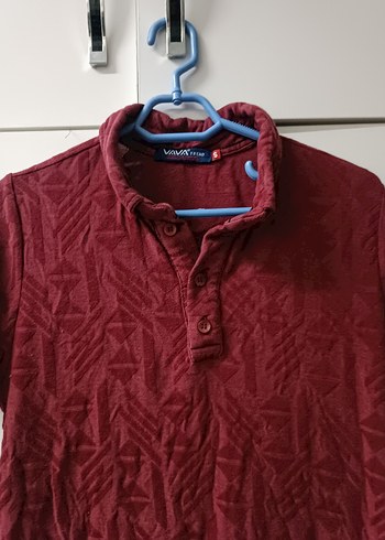 Bordo Desenli Erkek Polo Tişört - Görsel 3