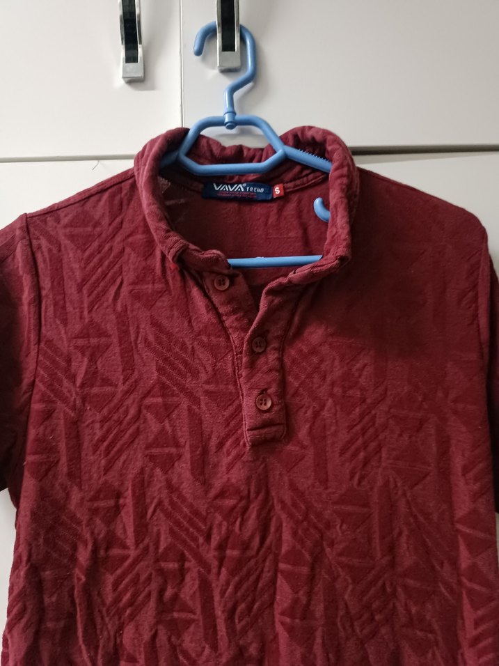 Bordo Desenli Erkek Polo Tişört - Görsel 3