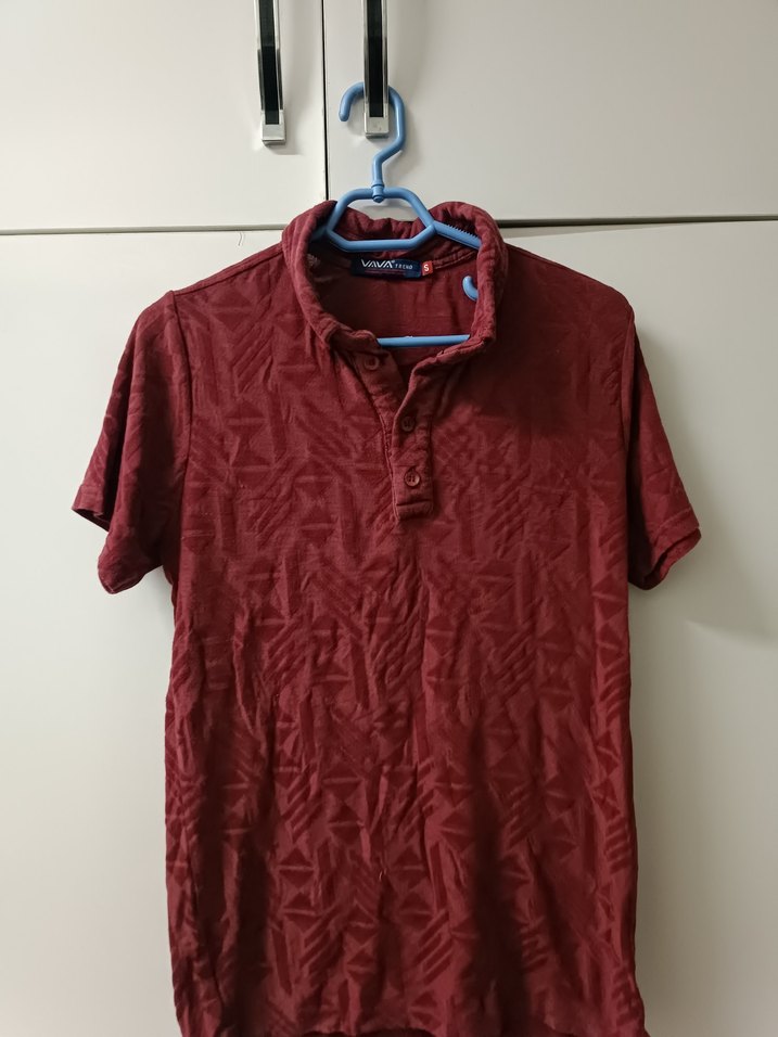 Bordo Desenli Erkek Polo Tişört - Görsel 2