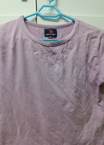 Kadin Lila Keten Kısa Kollu Tişört - Görsel 3