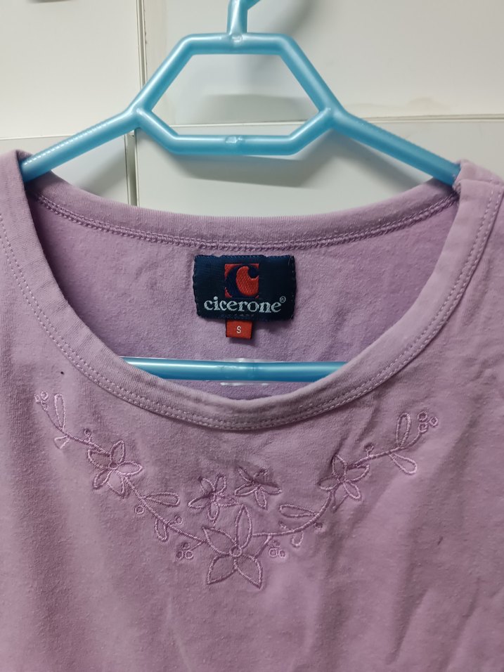 Kadin Lila Keten Kısa Kollu Tişört - Görsel 4