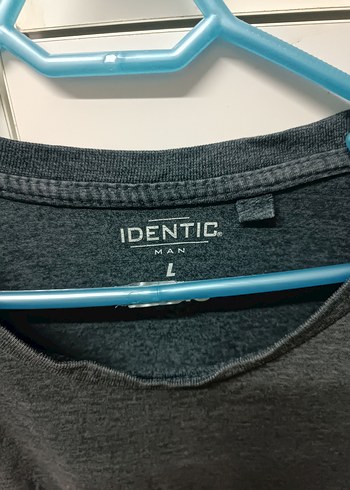 Gri Erkek Denim Tişört, Yuvarlak Yaka, Kısa Kollu - Görsel 4