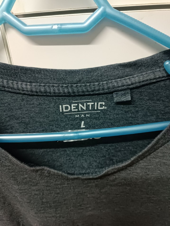 Gri Erkek Denim Tişört, Yuvarlak Yaka, Kısa Kollu - Görsel 4