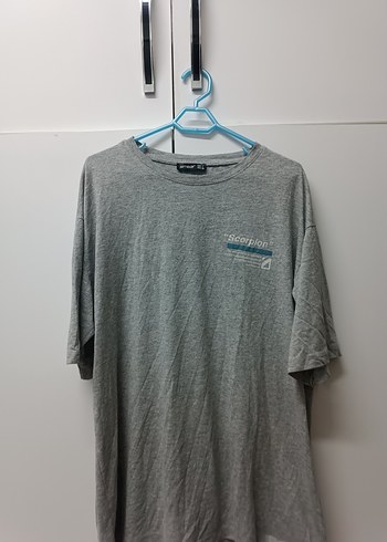 Gri Keten Erkek Tişört, Kısa Kollu, Rahat Kesim - Görsel 2