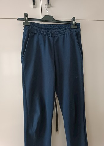 Kadın Lacivert Bol Kesim Midi Kot Eşofman - Görsel 3