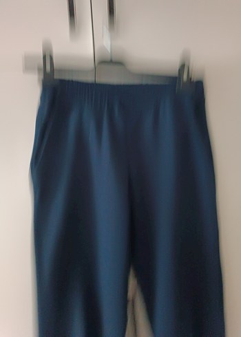 Kadın Lacivert Bol Kesim Midi Kot Eşofman - Görsel 4