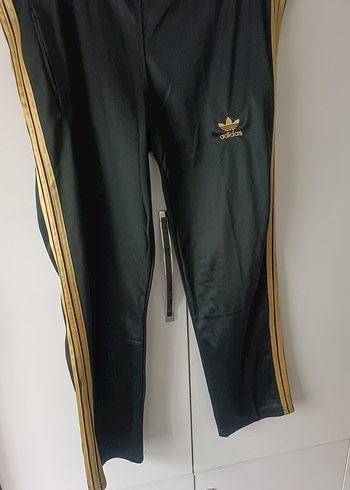 Altın Şeritli Siyah Kadın Eşofman Altı - Görsel 4