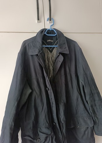 Erkek Gri Keten Düğmeli Midi Ceket - Görsel 3