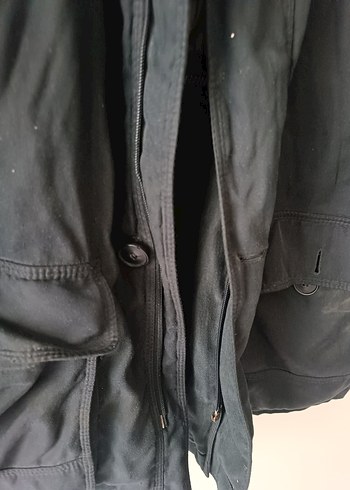 Erkek Gri Keten Düğmeli Midi Ceket - Görsel 5