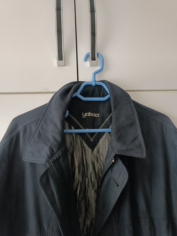 Erkek Gri Keten Düğmeli Midi Ceket - Görsel 4