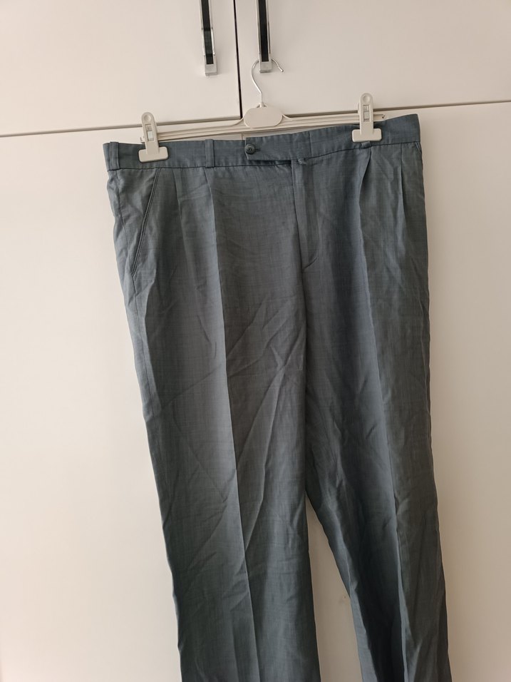 Gri Keten Pilili Erkek Pantolon - Görsel 2