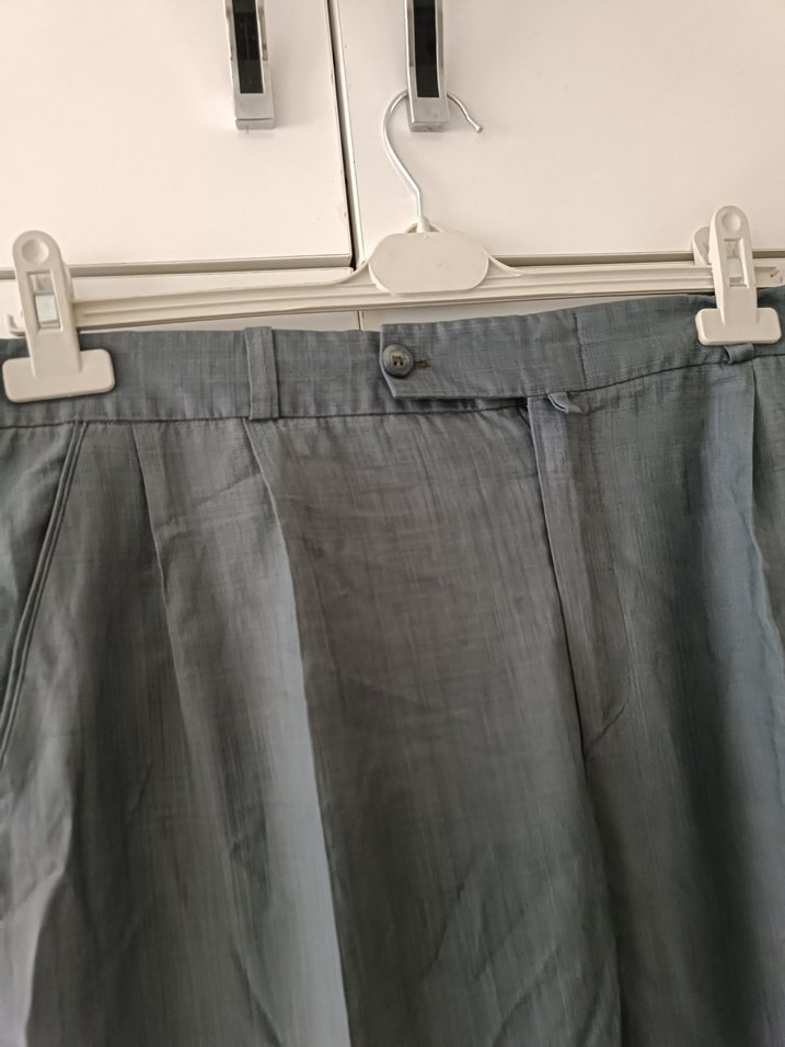 Gri Keten Pilili Erkek Pantolon - Görsel 4