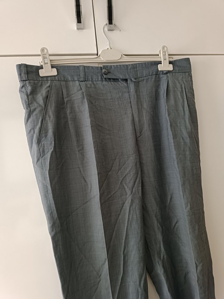 Gri Keten Pilili Erkek Pantolon - Görsel 3