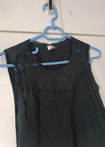 Diğer Siyah Kolsuz Fitted Midi Tank Top