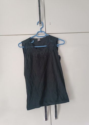 Siyah Kolsuz Fitted Midi Tank Top