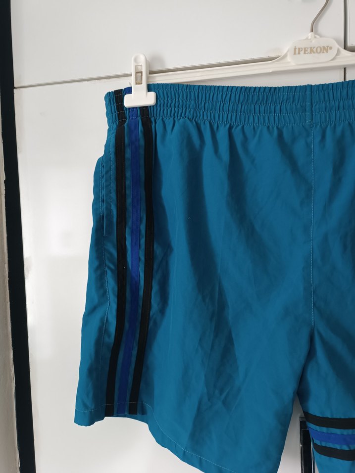 Erkek Kemerli Kısa Mavi Şort - Görsel 4