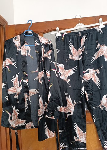 Sheinside Uzun Desenli Kadın Pijama Takımı
