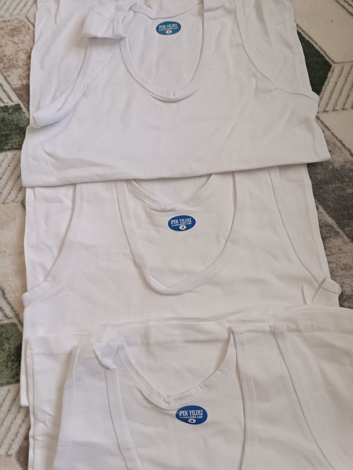 Erkek Beyaz Rahat Kesim Atlet - Görsel 3