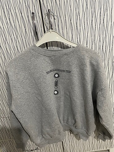 kalın kapşonsuz sweatshirt