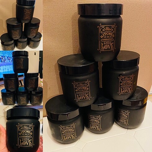 Siyah 6 lı baharat takımı