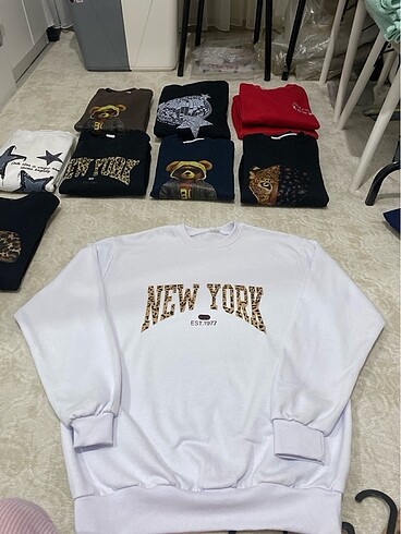 New york baskılı sweatshirt