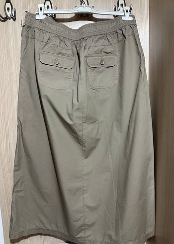 LC Waikiki Bej Rahat Kesim Midi Kadın Keten Etek