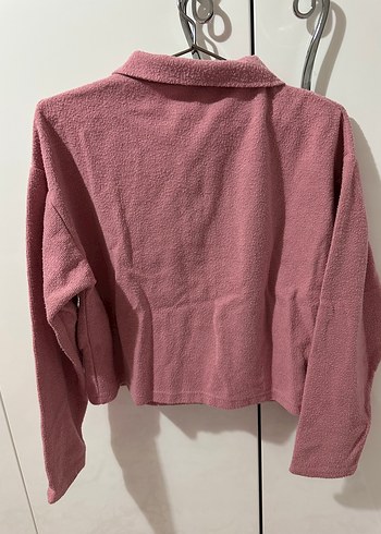Diğer Pembe Kadın Yumuşak Düğmeli Sweatshirt
