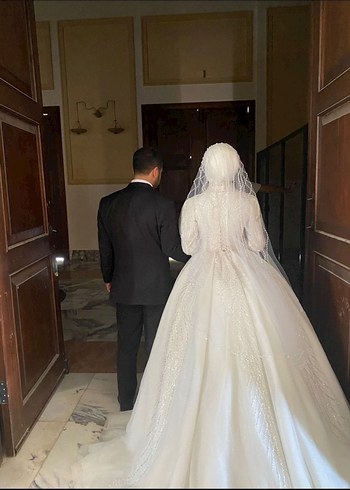 İnci detaylı gelinlik sadece bir kere giyildi tertemiz - Görsel 3