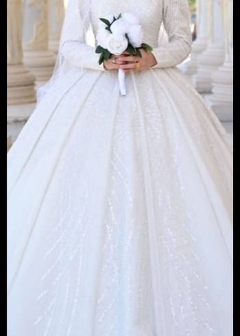 İnci detaylı gelinlik sadece bir kere giyildi tertemiz - Görsel 4