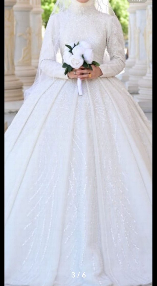 İnci detaylı gelinlik sadece bir kere giyildi tertemiz - Görsel 4