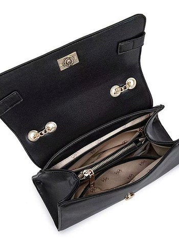 Zincir Detaylı Siyah Deri Kadın Çanta - Görsel 3