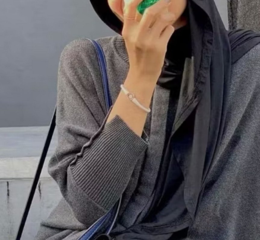 Gri Uzun Salaş Kadın Elbise triko - Görsel 5