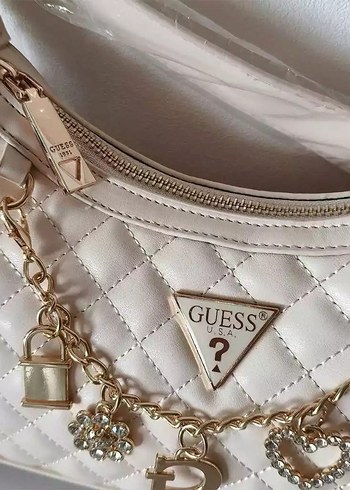 Zincir Detaylı Beyaz Deri Kadın Çanta - Görsel 3