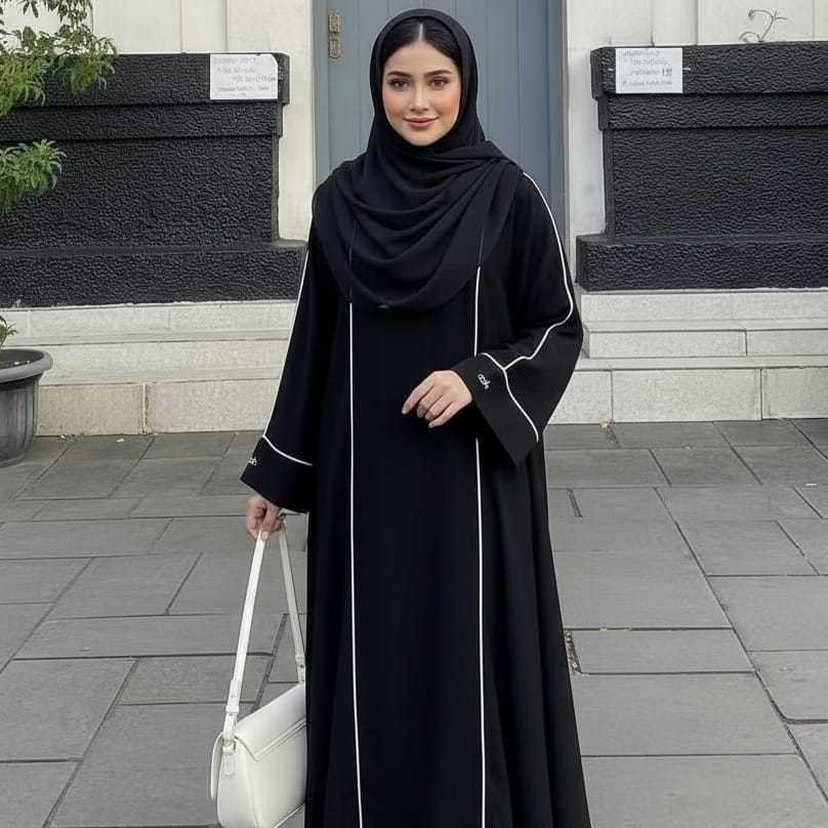 Uzun Siyah abaya - Görsel 2