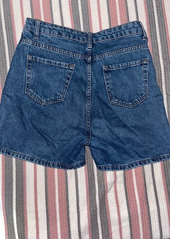 s Beden mavi Renk Kadın Lacivert Salaş Mini Denim Şort